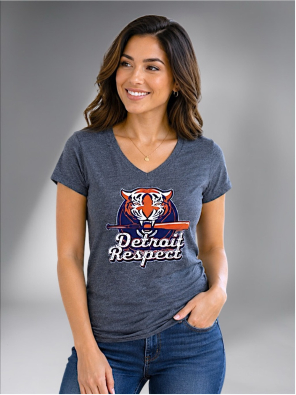 Gildan SoftStyle “Detroit 313 Respect” Graphic Tee – Size M